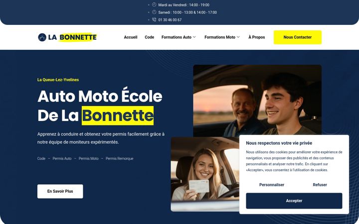 Screenshot of autoecolelabonnette.com