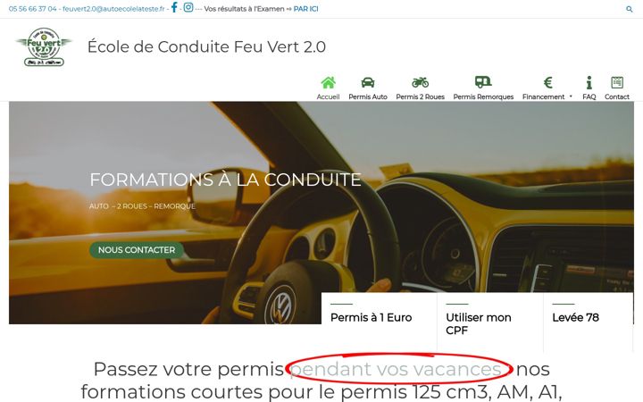 Screenshot of autoecolelateste.fr