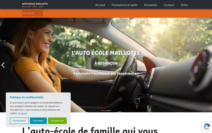 Képernyőkép: autoecolemaillotte.fr