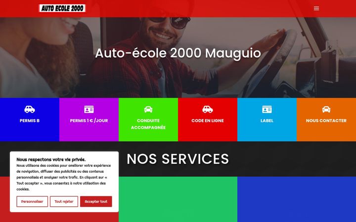 Screenshot of autoecolemauguio.fr