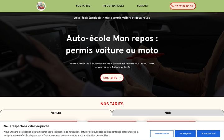 Screenshot of autoecolemonrepos.re