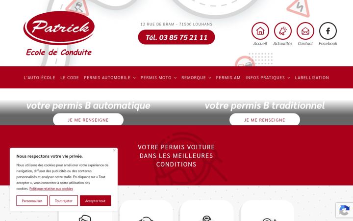 Screenshot of autoecolepatrick.fr