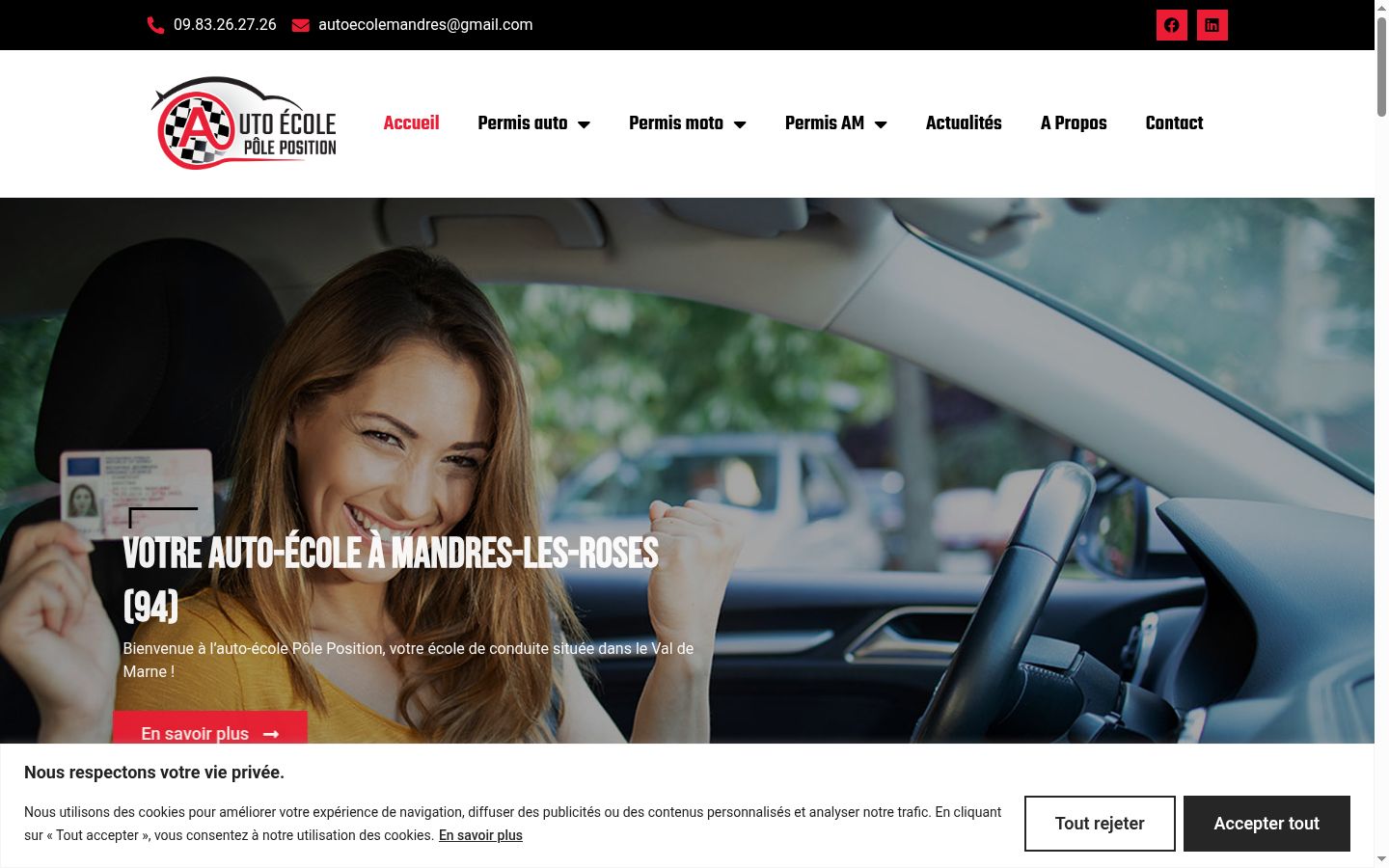 Screenshot del banner di consenso mostrato prima di qualsiasi interazione