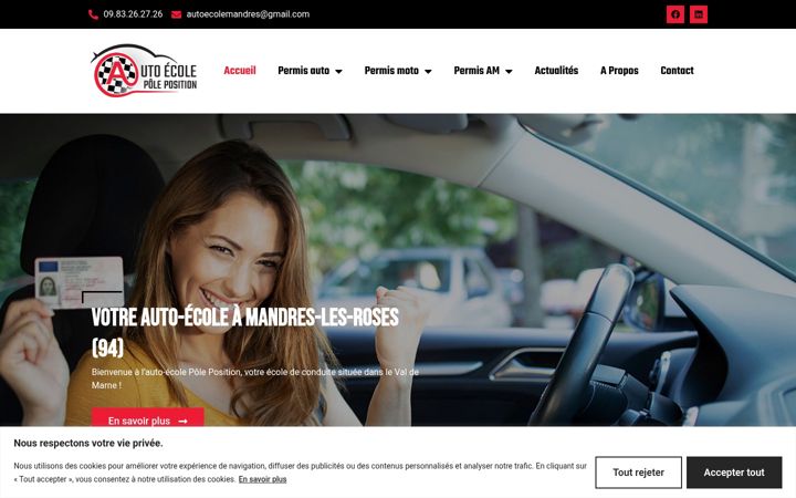 Képernyőkép: autoecolepoleposition94.fr
