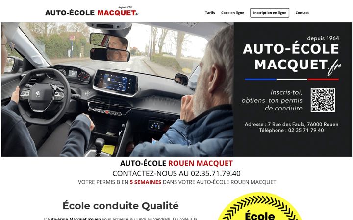 Képernyőkép: autoecolerouenmacquet.fr