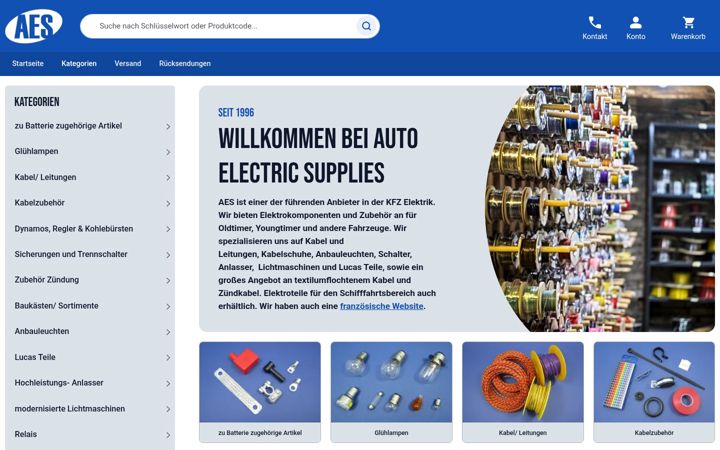 Capture d'écran de autoelectricsupplies.de