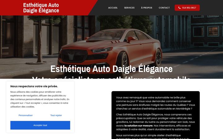 Screenshot of autoelegancedaigle.ca