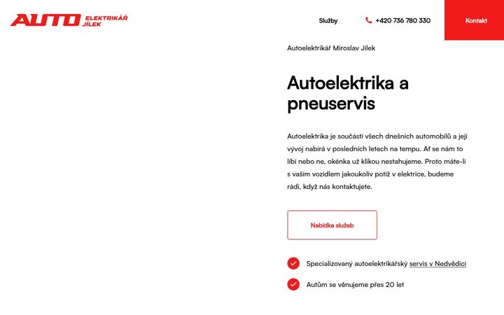 Skærmbillede af autoelektrikarjilek.cz