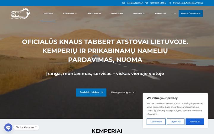 Posnetek zaslona autoelite.lt