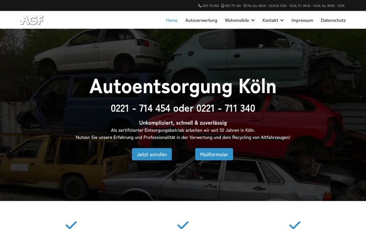 Capture d'écran de autoentsorgung-koeln.de