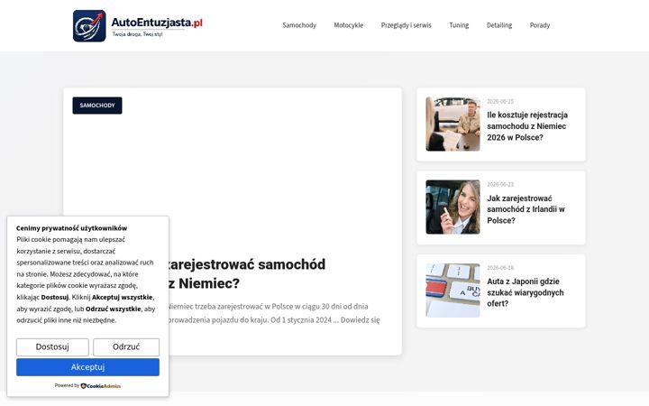 Screenshot of autoentuzjasta.pl