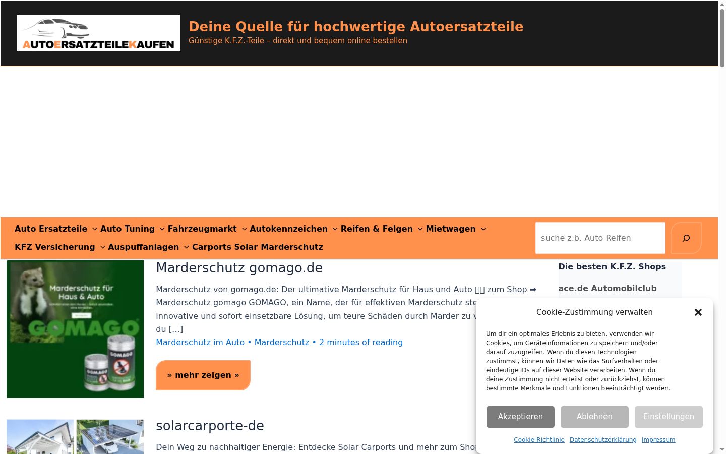 Screenshot of the consent banner shown before any interaction