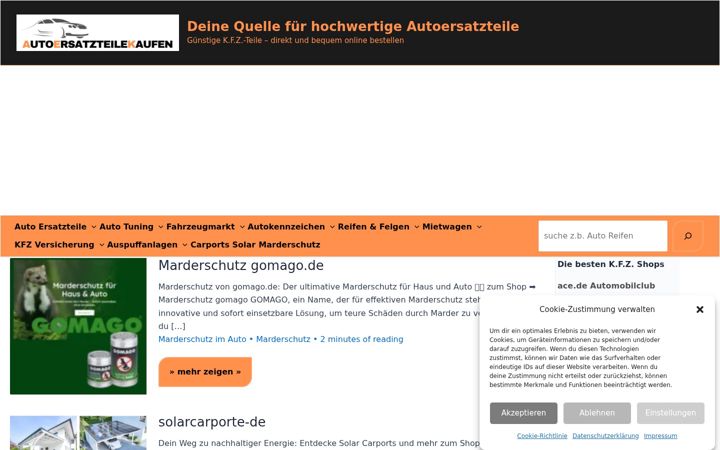 Capture d'écran de autoersatzteilekaufen.de