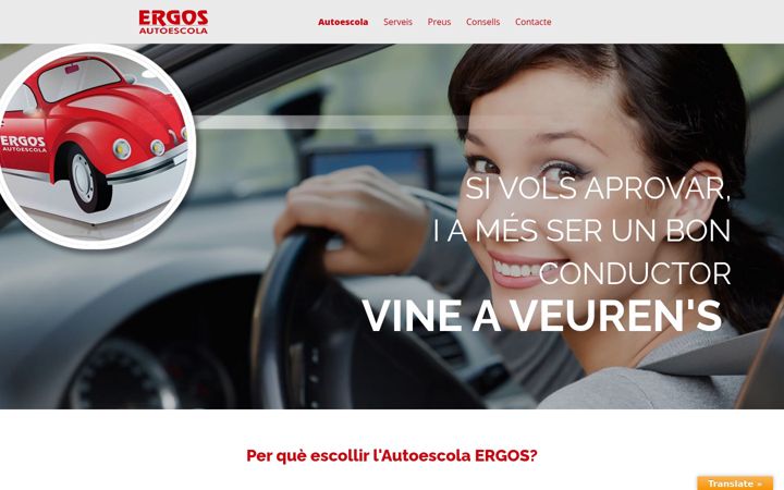 Screenshot of autoescolaergos.com