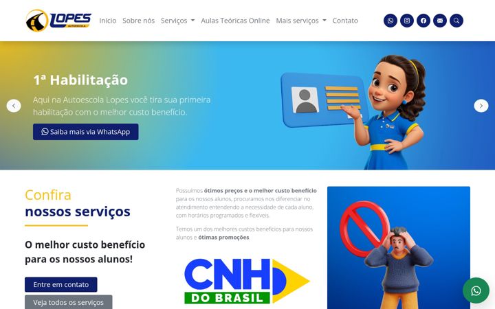 Екранна снимка на autoescolalopes.com.br