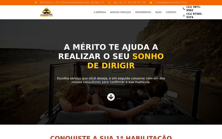 Screenshot of autoescolamerito.com.br
