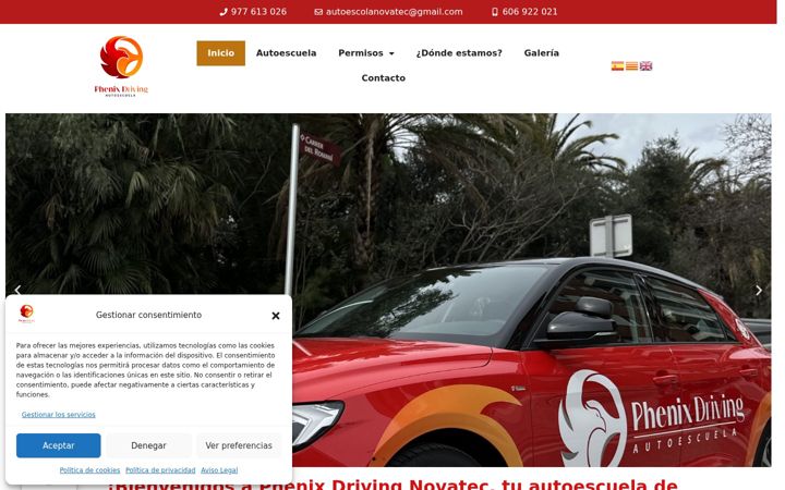 Screenshot of autoescolanovatec.com