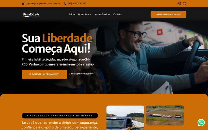 Screenshot of autoescolapenaestrada.com.br
