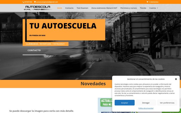 Screenshot of autoescolapineda.com