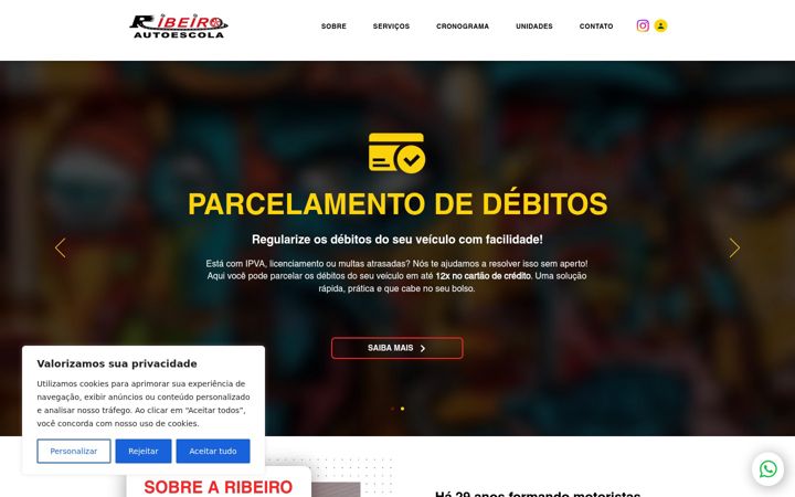 Ekrano kopija autoescolaribeiro.com.br