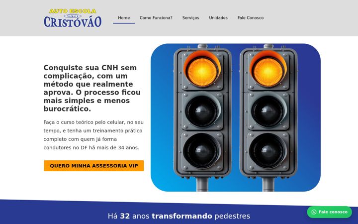 Screenshot of autoescolasaocristovaodf.com.br