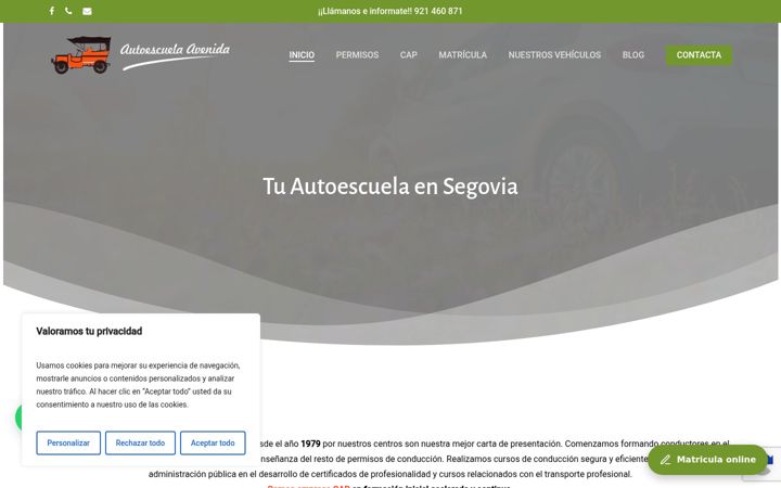 Zrzut ekranu autoescuela-avenida.com