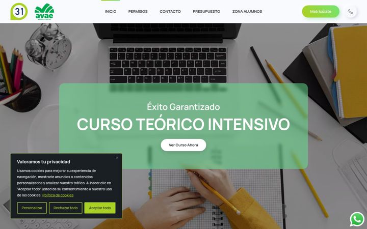 Screenshot of autoescuela31.com