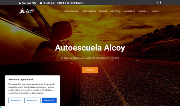Skjermbilde av autoescuelaalcoy.es