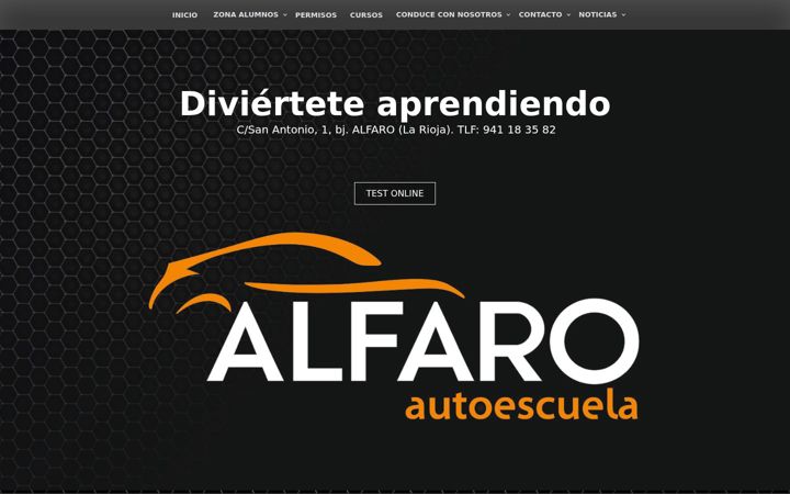 Zrzut ekranu autoescuelaalfaro.com