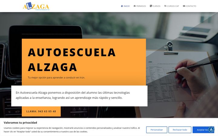 Screenshot von autoescuelaalzaga.com