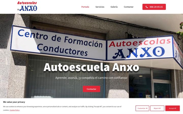 Zrzut ekranu autoescuelaanxo.com