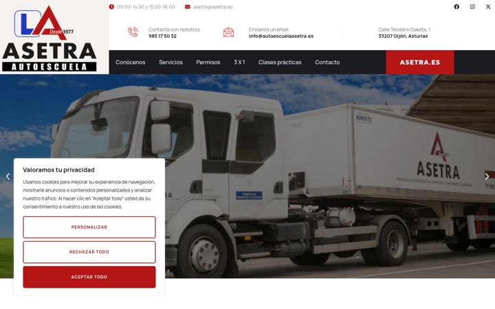 Screenshot von autoescuelaasetra.es