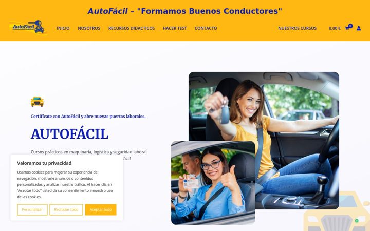 Screenshot of autoescuelaautofacil.com
