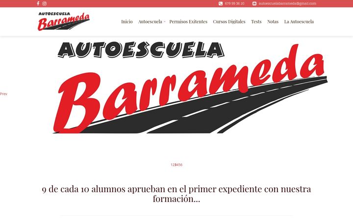 Screenshot of autoescuelabarrameda.es