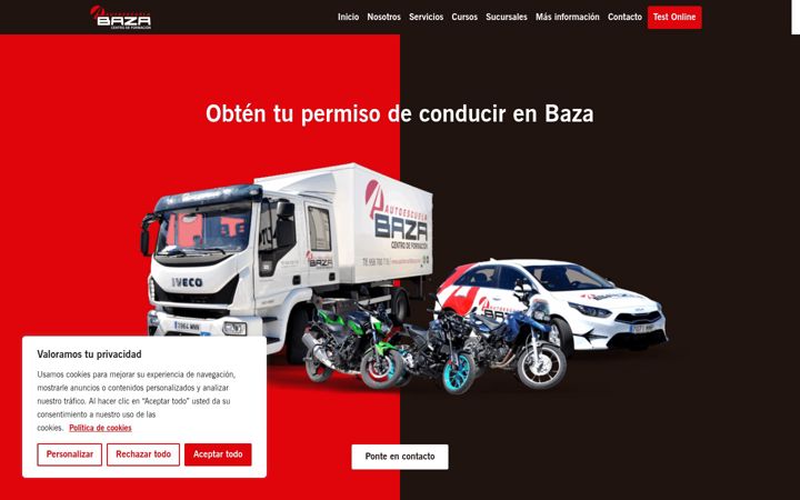 Screenshot of autoescuelabaza.com