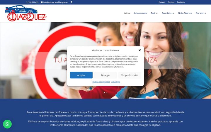 Screenshot of autoescuelablazquez.es