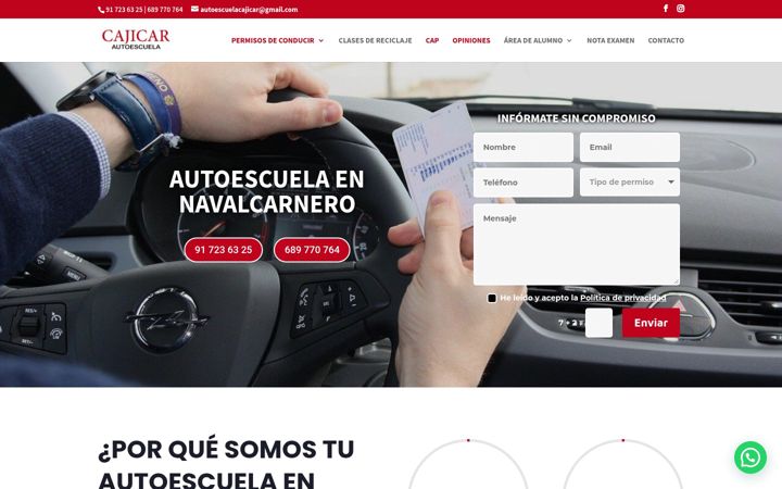 Screenshot of autoescuelacajicar.com