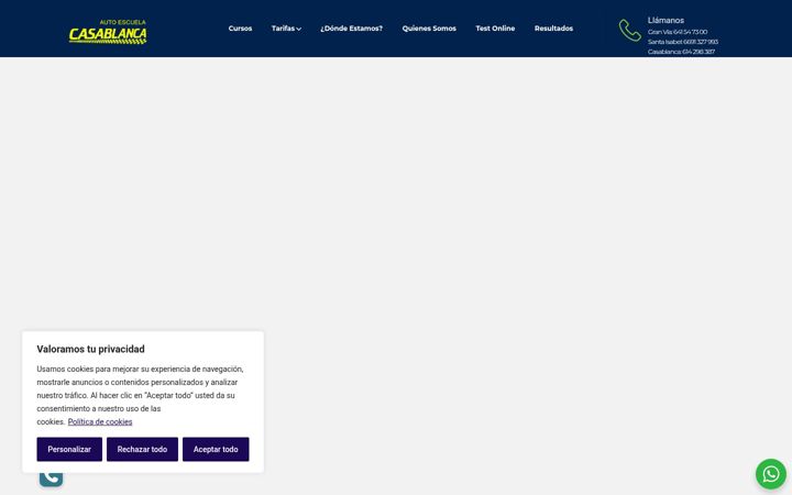 Screenshot of autoescuelacasablanca.es