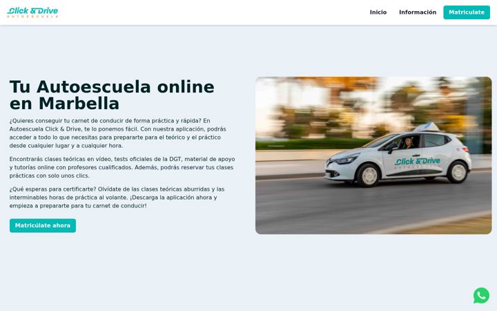 Екранна снимка на autoescuelaclickandrive.com