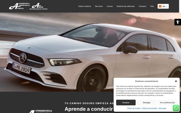 Screenshot of autoescuelacristodelaantigua.com