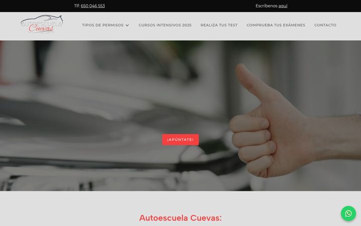 Screenshot of autoescuelacuevas.com