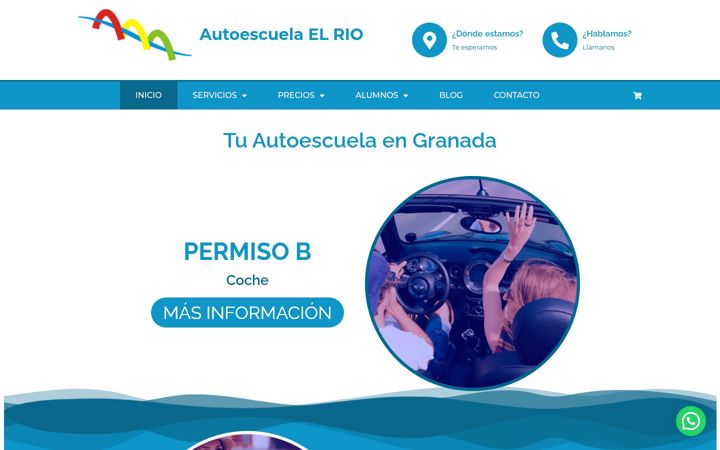 Kuvakaappaus sivustosta autoescuelaelrio.com