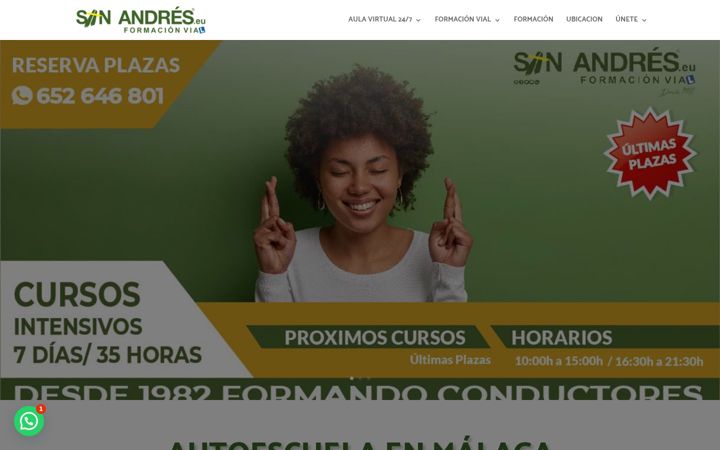 Kuvakaappaus sivustosta autoescuelaenmalaga.com