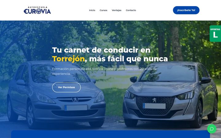 Screenshot of autoescuelaeurovia.es