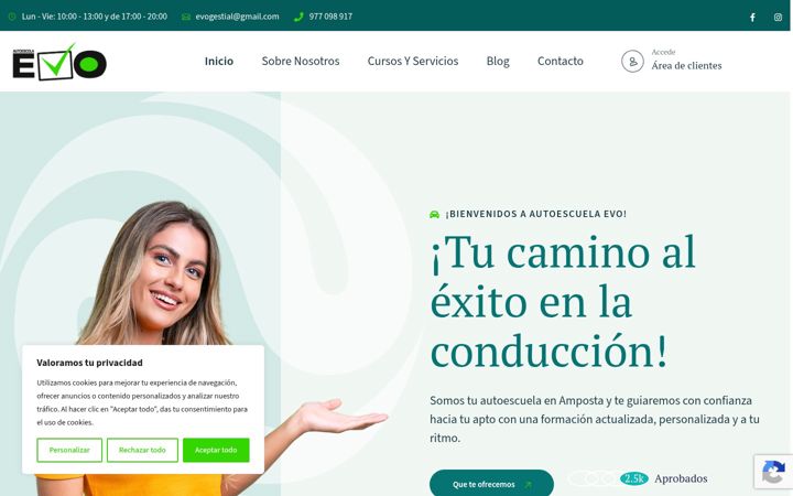 Snímek obrazovky autoescuelaevo.com