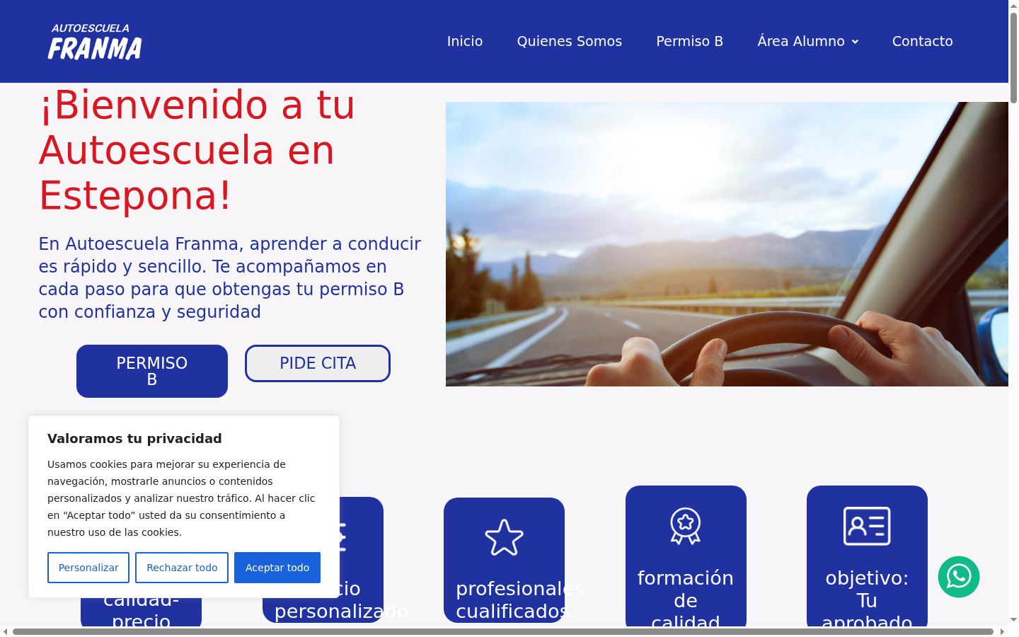 Screenshot del banner di consenso mostrato prima di qualsiasi interazione