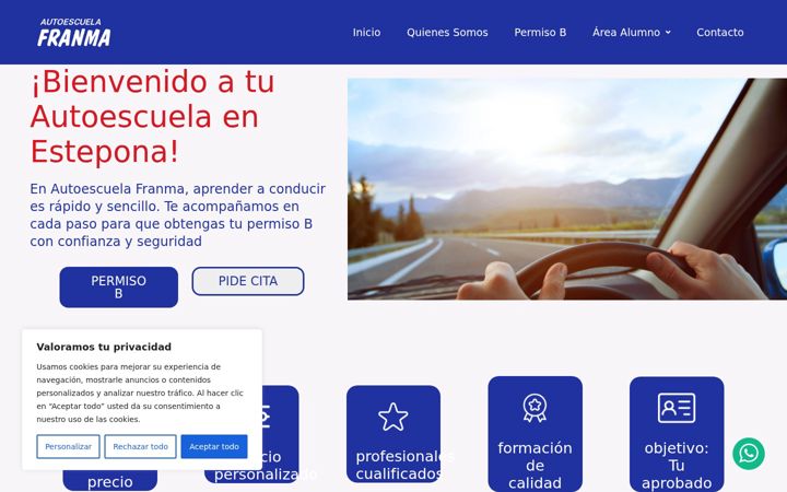 Screenshot of autoescuelafranma.com