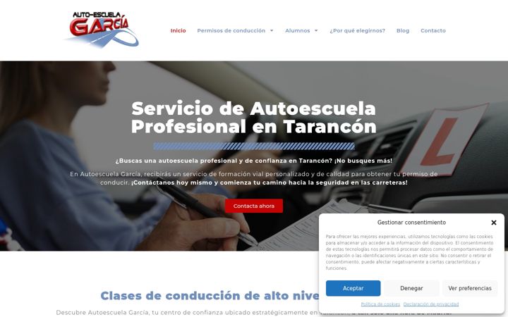 Kuvakaappaus sivustosta autoescuelagarcia.es