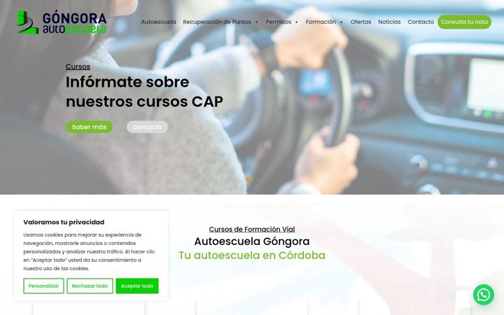 Snímek obrazovky autoescuelagongora.com