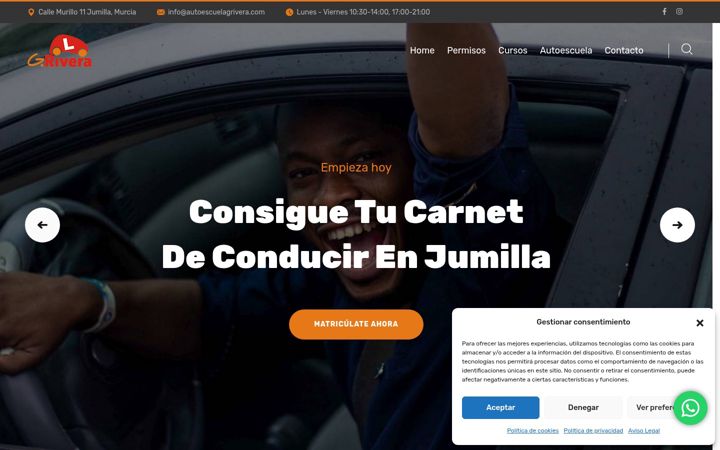 Screenshot of autoescuelagrivera.com